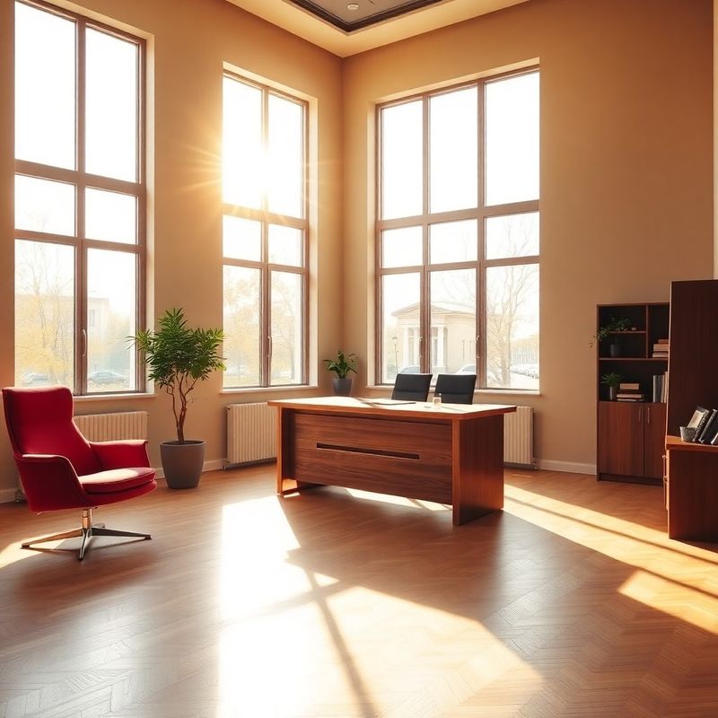 Interior elegant al biroului StrategyVenture în nuanțe de crem și burgund