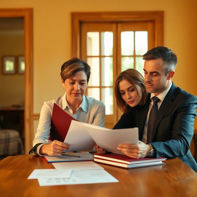 Doi consultanți studiind documente la masa de lemn cald